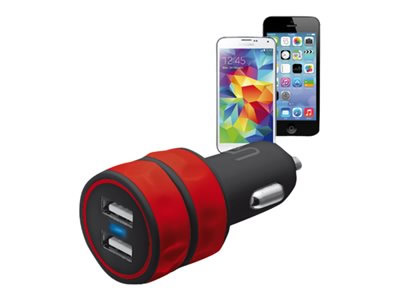 Trus Dual Smartphone Car Charger  Red